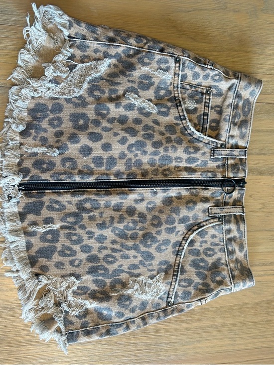 Carmar Leopard Print Mini Skirt with Front Zip - Brown and Black - Picture 15 of 16